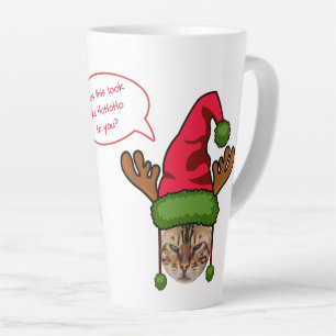 Tasse Latte Chat personnalisé mignon en Noël Casquette