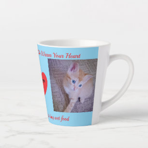 Tasse Latte Chat photo pour réchauffer le cœur quand on est dé