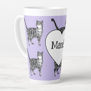 Tasse Latte Chat tigré Fantaisie Chats Lilas Clair Filles