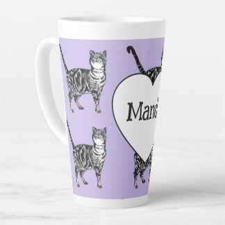 Tasse Latte Chat tigré Fantaisie Chats Lilas Clair Filles