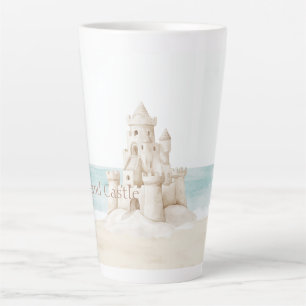 Tasse Latte Château de Sable de Plage