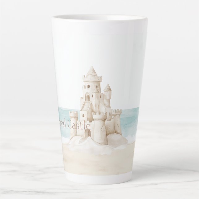 Tasse Latte Château de Sable de Plage (Devant)
