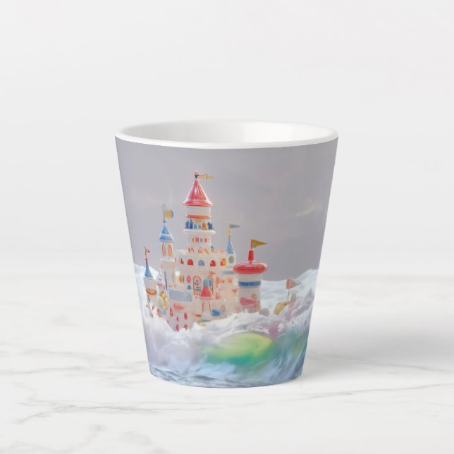 Tasse Latte Château magique dans les vagues (Devant)