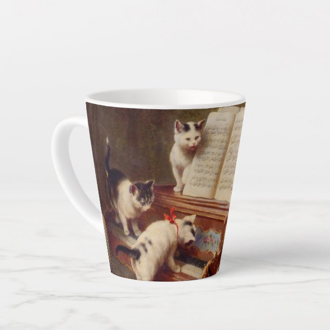 Tasse Latte Chatons et piano (Angle gauche)