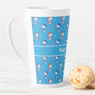 Tasse Latte Chats amusants et Motif de papillons mignons
