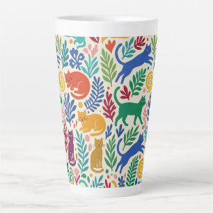 Tasse Latte Chats de style Matisse