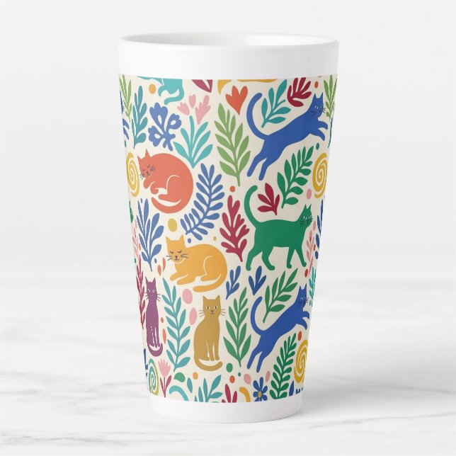 Tasse Latte Chats de style Matisse (Devant)
