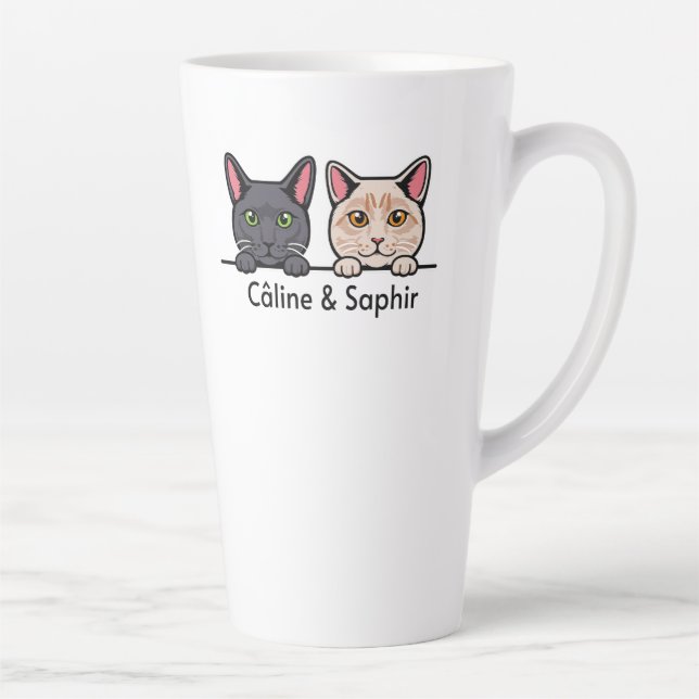 Tasse Latte Chats en famille (Droite)