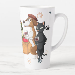 Tasse Latte Chats et chiens