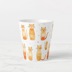 Tasse Latte Chats Kitty Orange