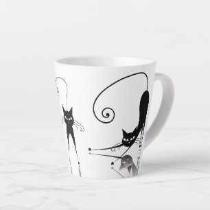 Tasse Latte Chats noirs