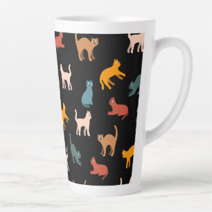 Tasse Latte Chats sur le noir