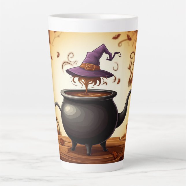Tasse Latte Chaudron de sorcière Potion Halloween Citrouille � (Devant)