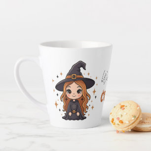 Tasse Latte Chauve sorcière d'Halloween   Éffrayant adorable