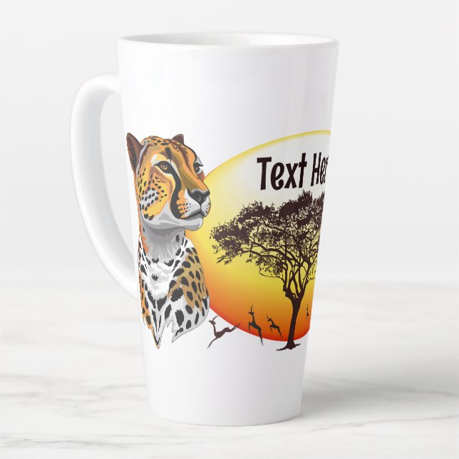 Tasse Latte Cheetah African Feline Wild Animal (Angle gauche)