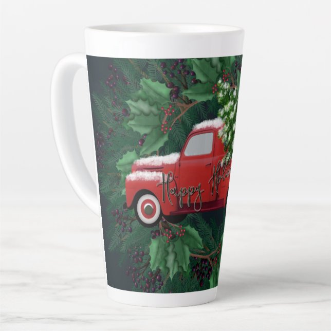 Tasse Latte Chemin de fer rouge Vintage (Angle gauche)