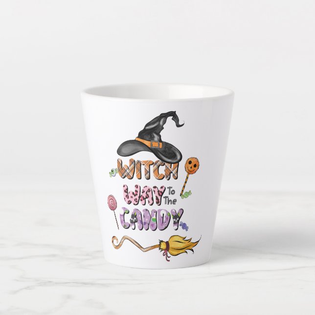 Tasse Latte Chemin de sorcière vers le bonbon (Devant)