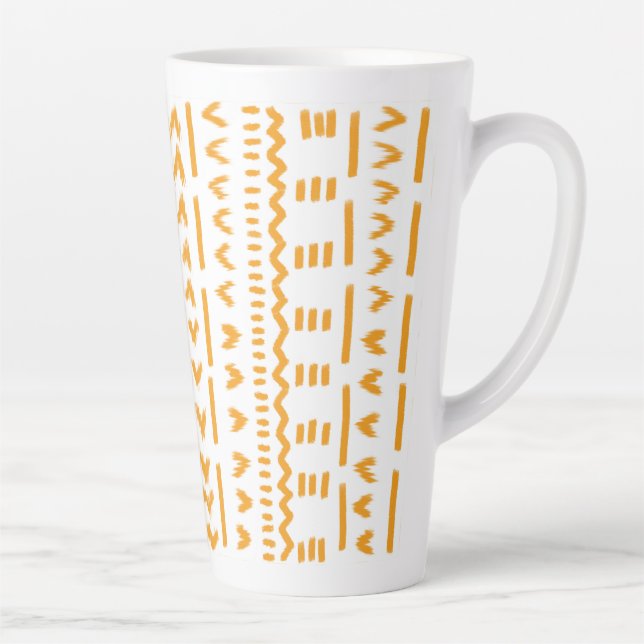 Tasse Latte Chemins De Motif Africain En Toile De Soleil En Bl (Droite)