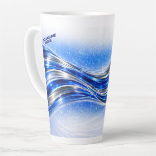 Tasse Latte Chemise Aqualume Flow – Énergie de vague bleu arge
