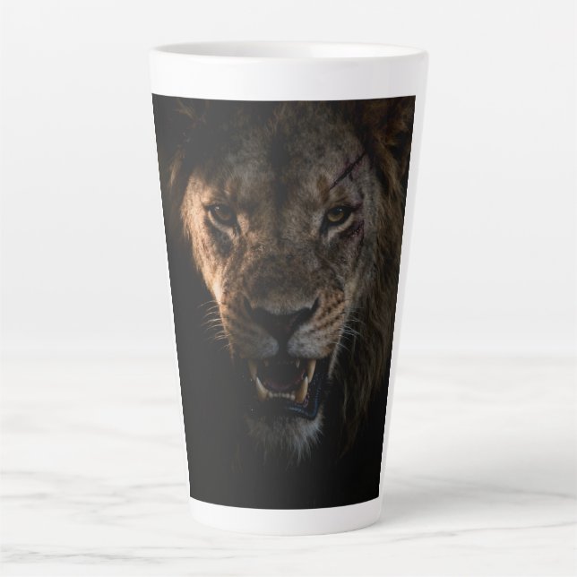 Tasse Latte chemise avec un lion (Devant)