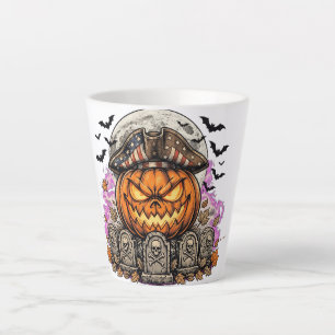 Tasse Latte Chemise de citrouille patriotique Halloween Trick 