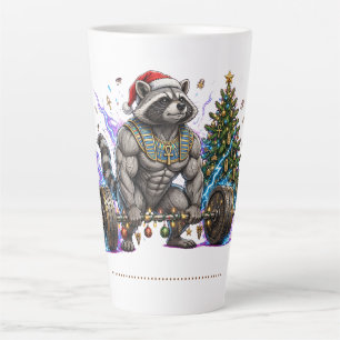 Tasse Latte Chemise de gym de raton laveur Merry Liftmas