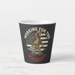 Tasse Latte Chemise drôle de Bigfoot pour la fête du Travail à