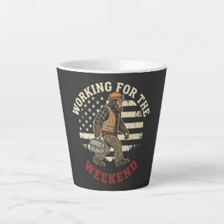 Tasse Latte Chemise drôle de Bigfoot pour la fête du Travail à