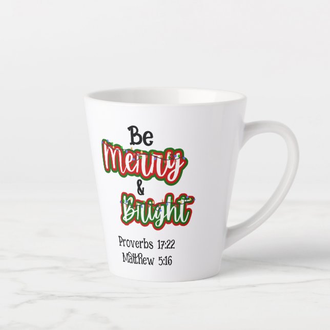 Tasse Latte Chemise T-Shirt Merry & Bright (Droite)