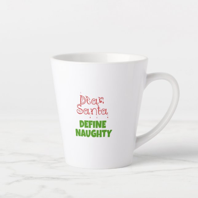 Tasse Latte Cher Père Noël définir vilain (Droite)