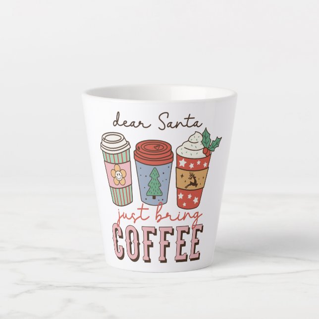 Tasse Latte Cher Père Noël | Latte de café de Noël (Devant)