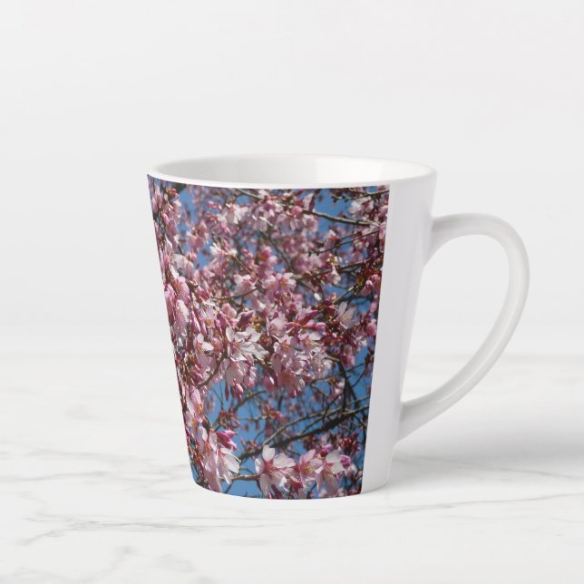 Tasse Latte Cherry Blossoms et Blue Sky Spring Floral (Droite)