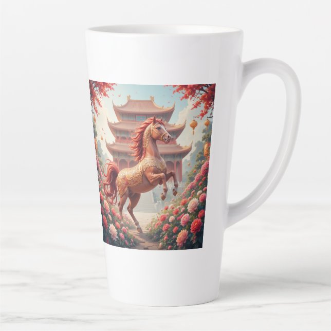 Tasse Latte Cheval année de Chine  (Droite)