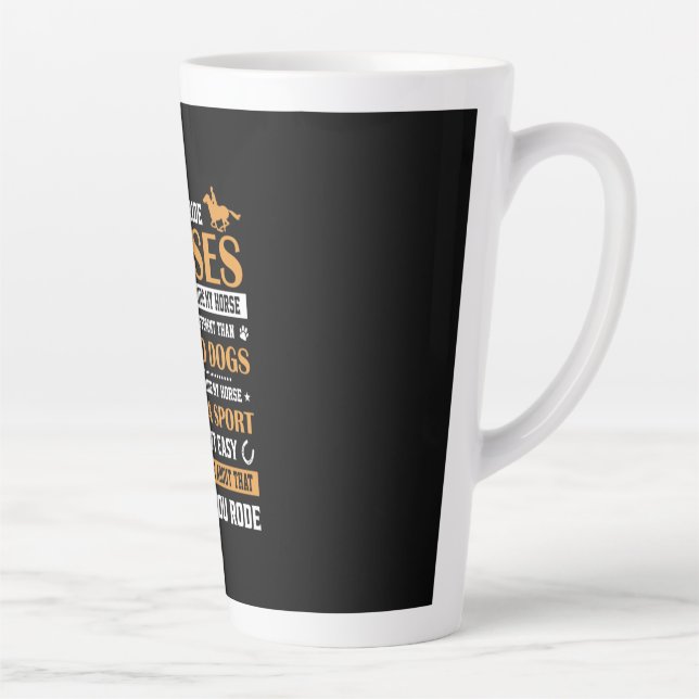 Tasse Latte Cheval Art Oui I Ride Chevaux (Droite)