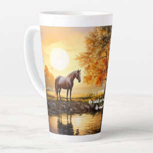 Tasse Latte Cheval au lever du soleil avec Verse