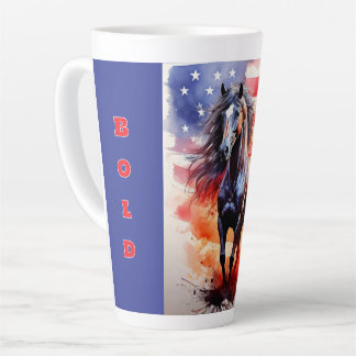 Tasse Latte Cheval audacieux, libre, patriotique