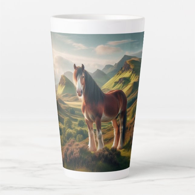 Tasse Latte cheval Clydesdale des Highlands d'Écosse (Devant)