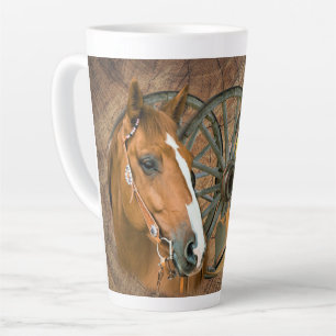 Tasse Latte Cheval Cowboy Boots Wagon Wheels Sunflowers Wester