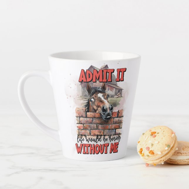 Tasse Latte Cheval de dessin animé (En situation)