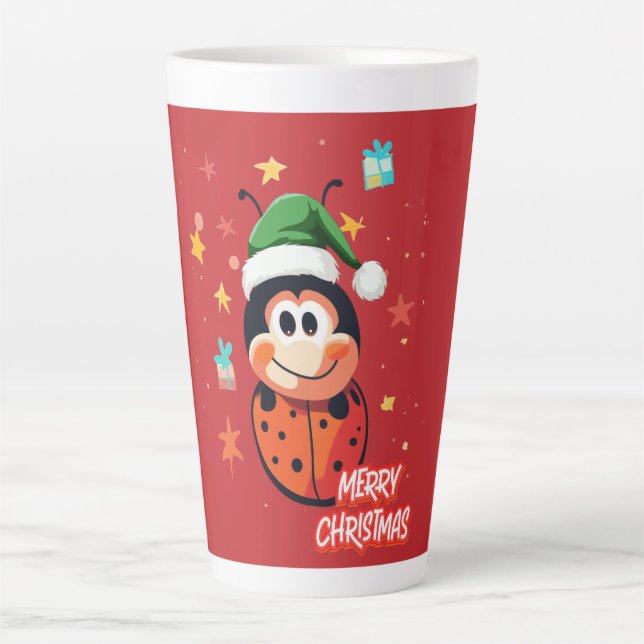 Tasse Latte Cheval de Noël Ladybug (Devant)