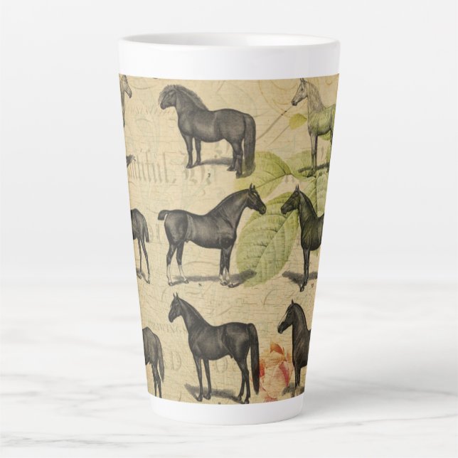 Tasse Latte Cheval français Vintage (Devant)