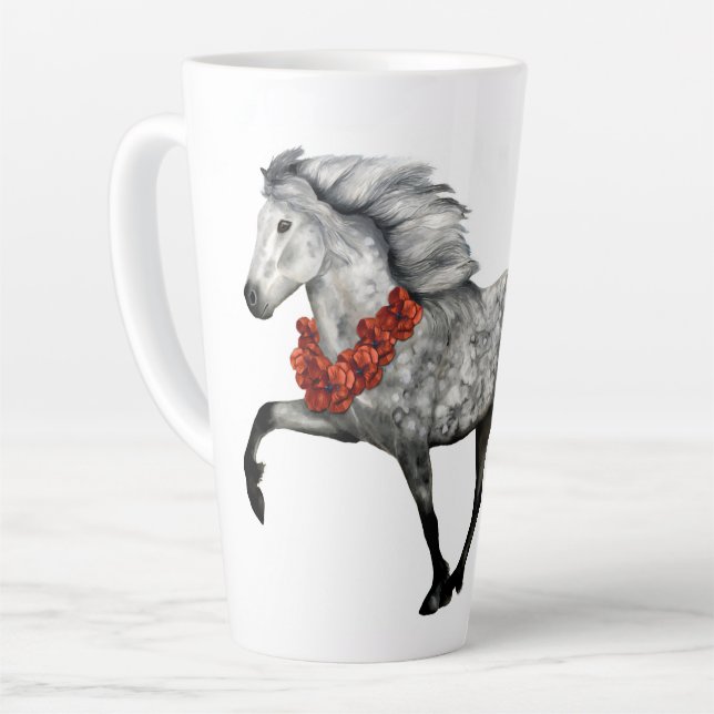 Tasse Latte Cheval Islandais Noël (Angle gauche)
