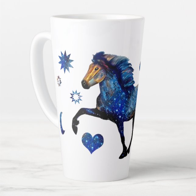 Tasse Latte Cheval islandais Stary Night (Angle gauche)