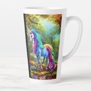 Tasse Latte Cheval Unicorne coloré dans la forêt-46567