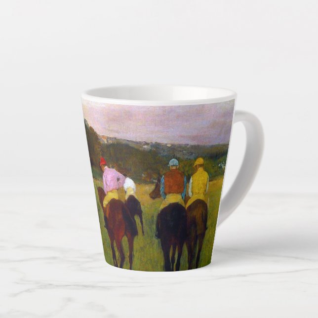 Tasse Latte Chevaux de course Edgar Degas à Longchamp (Angle droit)