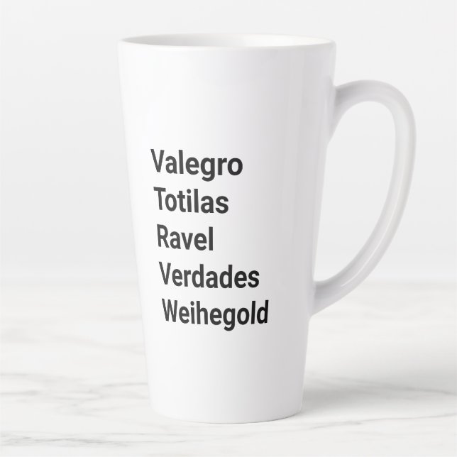 Tasse Latte Chevaux de dressage célèbres noms équestre (Droite)