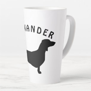 Tasse Latte Cheveux courts Dachshund - Silhouette 1
