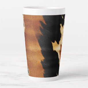 Tasse Latte Chic Brown Black Cream Western Cowhide