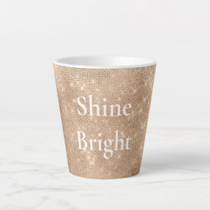 Tasse Latte Chic Champagne Gold Sparkle Glitz Noël