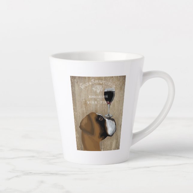Tasse Latte Chien Au Vin Boxer (Droite)